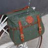 Green Canvas Bicycle Double Pannier Bag